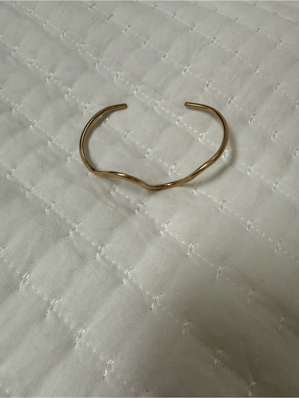 Gold Tone Wavy Cuff Bracelet - Picture 3 of 5